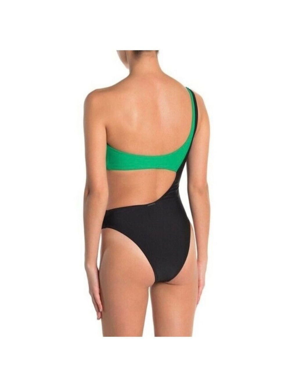 𝅺Kendall And Kylie Black And Green Bandeau One Piece Swimsuit Size XL - Picture 2 of 9